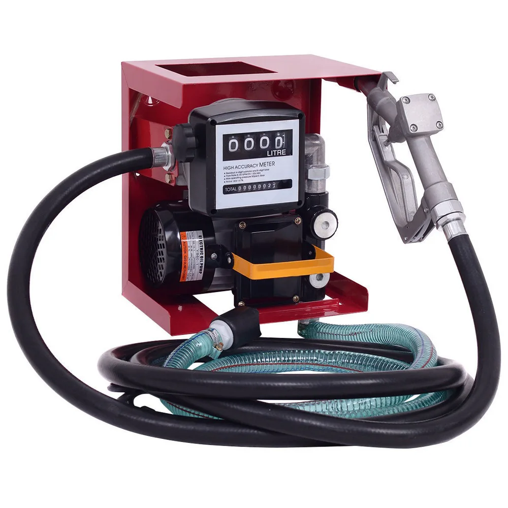 

AC 220V Fuel Transfer Pump Kit with Manual Fuel Nozzle and Mechanical Flow Meter 550W 60L/Min Mini Gas Station