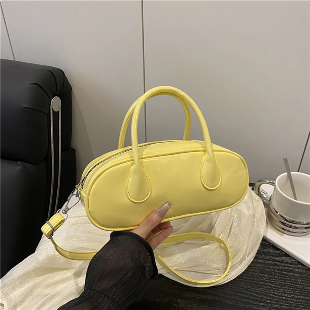 

Pastel Color PU Leather Crossbody Bag Solid Tone Shoulder Purse Minimalist Underarm Pack Classic Style Bags For Women Daily Use