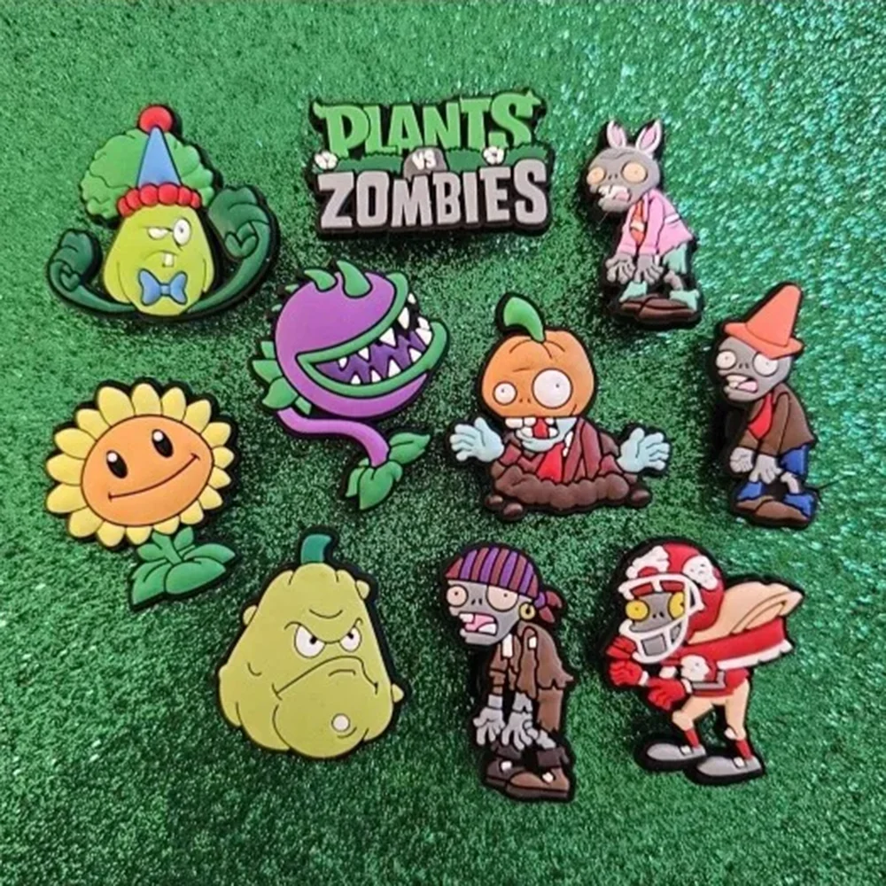10-100pcs Mixed Plants Cartoon Game ​for Shoe Charms Accessories for Classic Clog Shoe Decoration Fit Wristband Kids Gifts