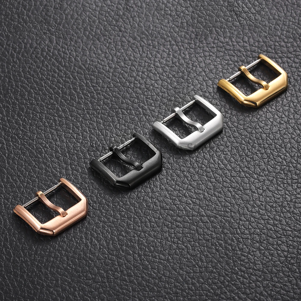 16 مللي متر 18 مللي متر 20 مللي متر مشبك من الفولاذ المقاوم للصدأ مشبك خفيف الوزن لـ IWC حزام من الجلد الطبيعي مشبك معدني ماتي اللون الفرقة زر