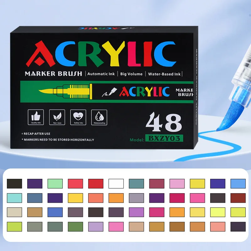Acrylverfmarkers voor het beschilderen van stenen, Watervaste permanente acrylpennen voor glas, keramiek, canvas, schoenen ontwerpen en schoolprojecten