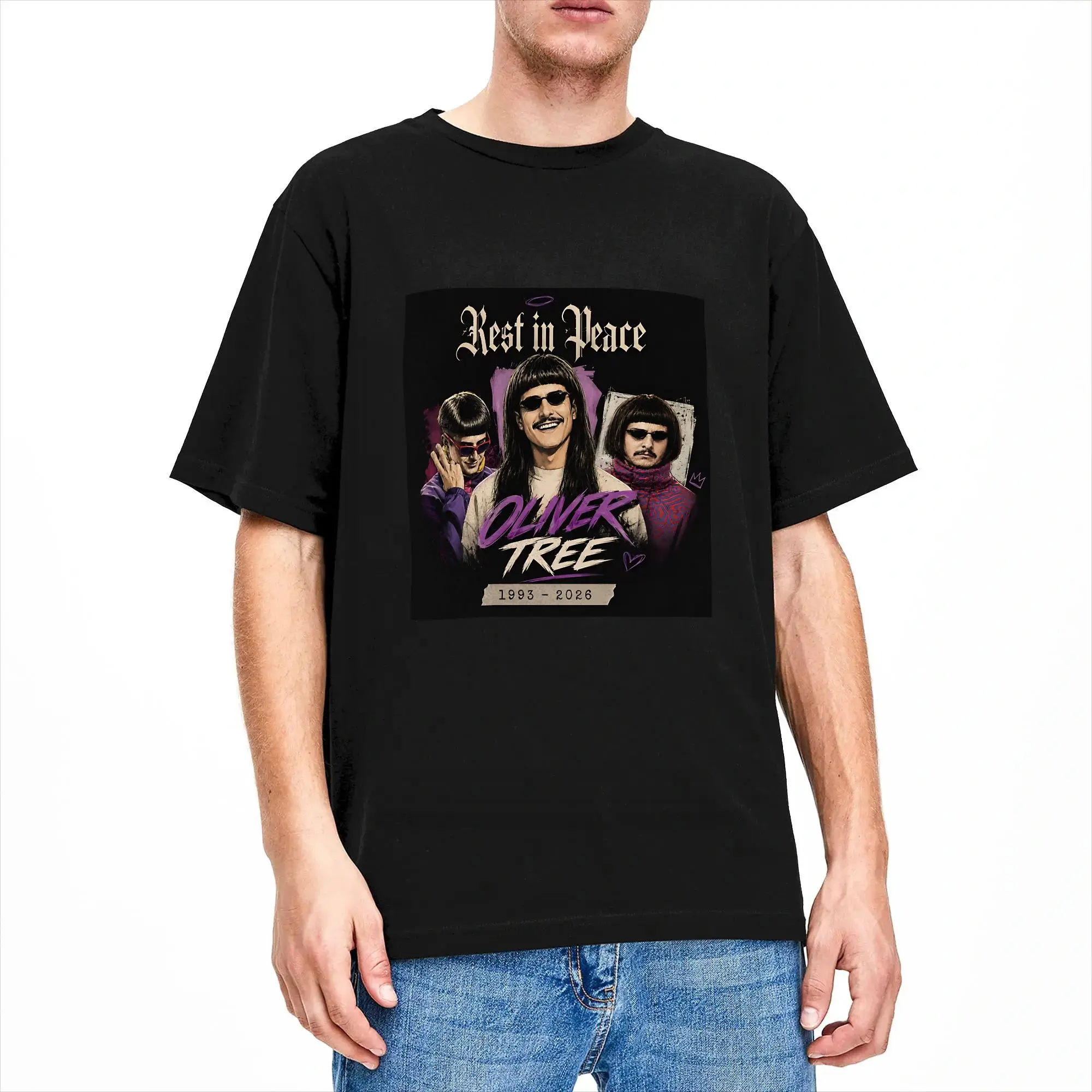 Couple T Shirt Oliver Tree Rest In Peace 1993-2026 T Shirts Novelty  Beach Tee Shirt Y2K Basic Cotton Clothing Birthday Gift