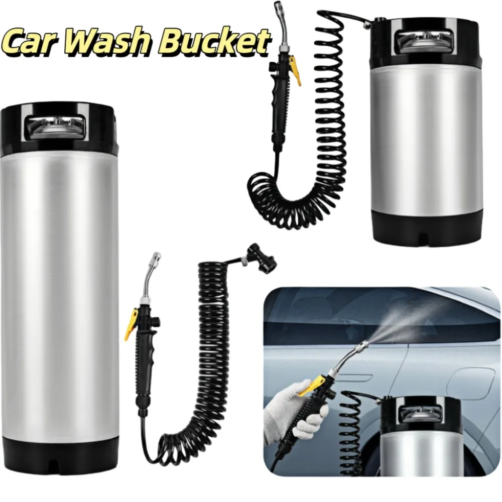 

5Gal/2.5Gal Stainless Steel Car Washing Bucket Car PPF TPU Film Install Car Cleaning Accessories w/ Sprayer High Pressure Washer