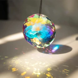 1pc color crystal sun catcher, prism rainbow machine, used for family window chandelier prism indoor and outdoor decoration