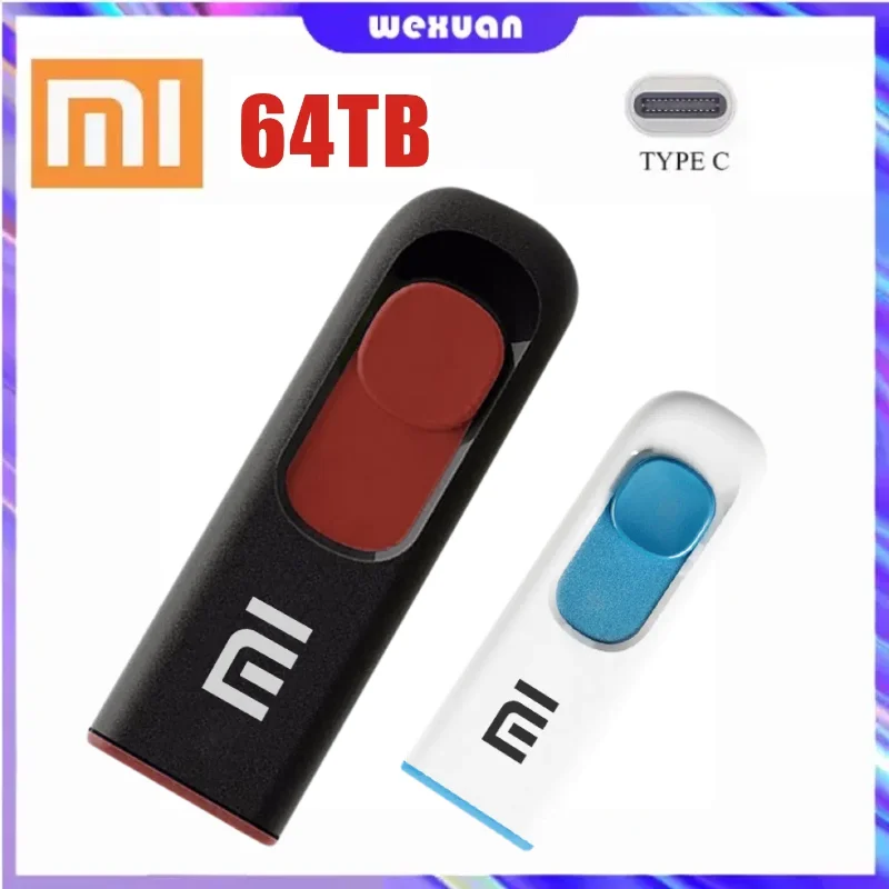 Xiaomi USB Flash Drive 64TB PenDrive 16TB 32TB Memory Stick Type-C OTG High Speed Phone Computer Dual-Use USB Memory Pen Drive