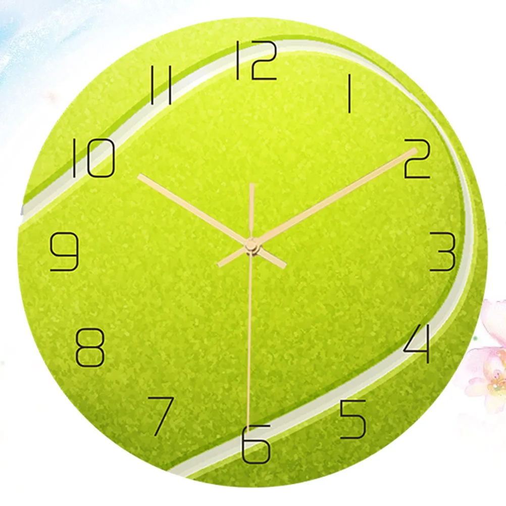 

Tennis Ball Style Wall Clock with Big Arabic Numerals Mute Silent Movement for Living Room Bedroom Study Office