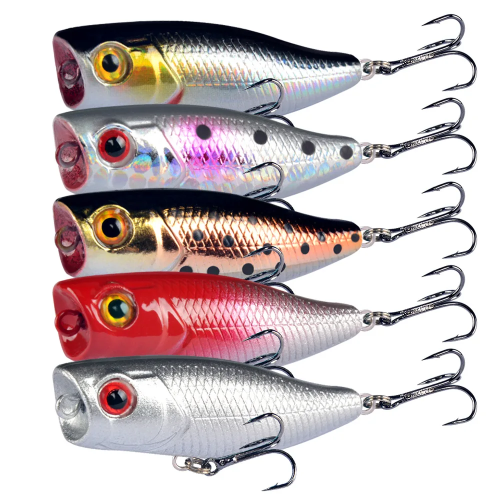1Pc Mini Popper Harten Köder Minnow Angeln Locken Crankbait Wobbler Tackle Isca Popper Schwimm Top Wasser hecht Locken