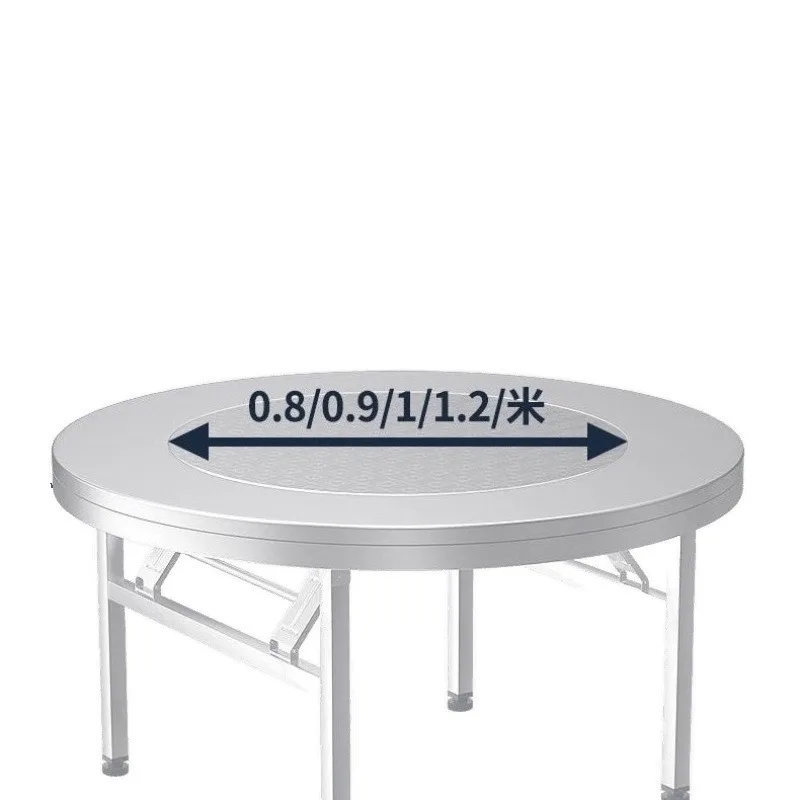 Stainless steel built-in turntable, folding table, large round table, household banquet, one-piece table