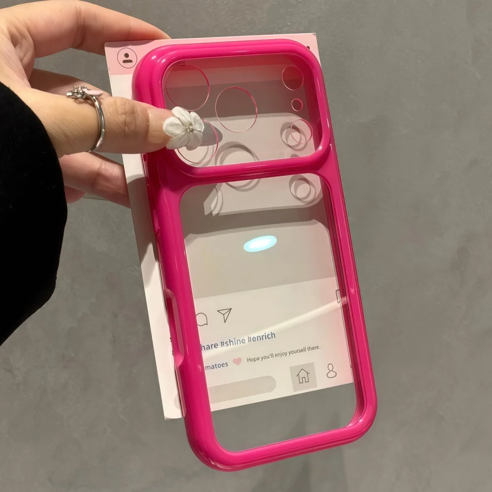 Luxuriöse Bonbonfarben-Kontrast-Transparenthülle für iPhone 17 16 15 18 Pro Max 14 13 18Pro 17Pro Klare Ultradünne Stoßfeste Hülle – Detail 7