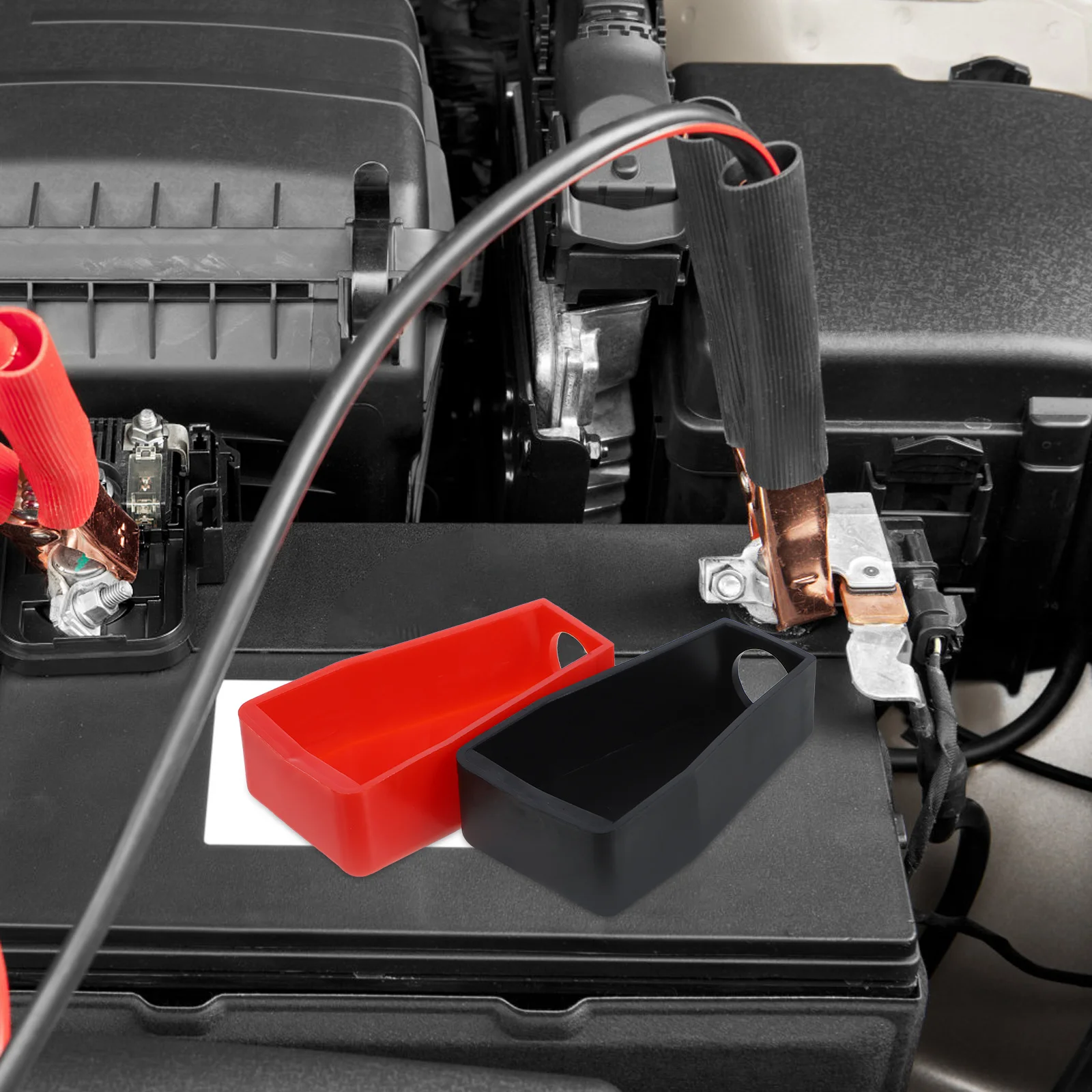 

2Pcs Terminal Protector Durable Plastic Insulating Covers Car Terminal Caps Cable Covers Positive Negative Pole