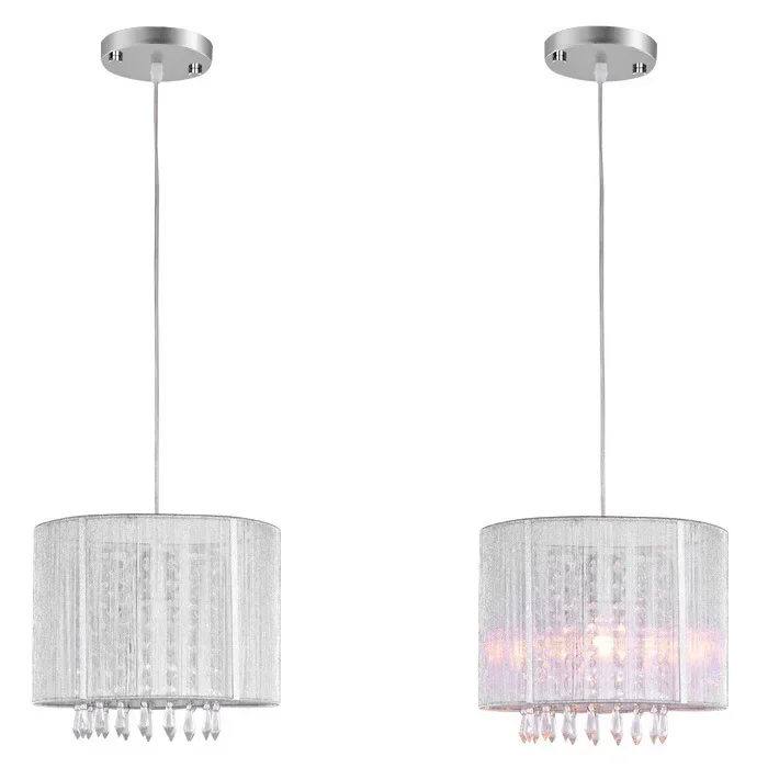 Diameter 25cm Crystal Pendant Light For Dining Room White E27 Crystal Round Lamp Living Room Lights