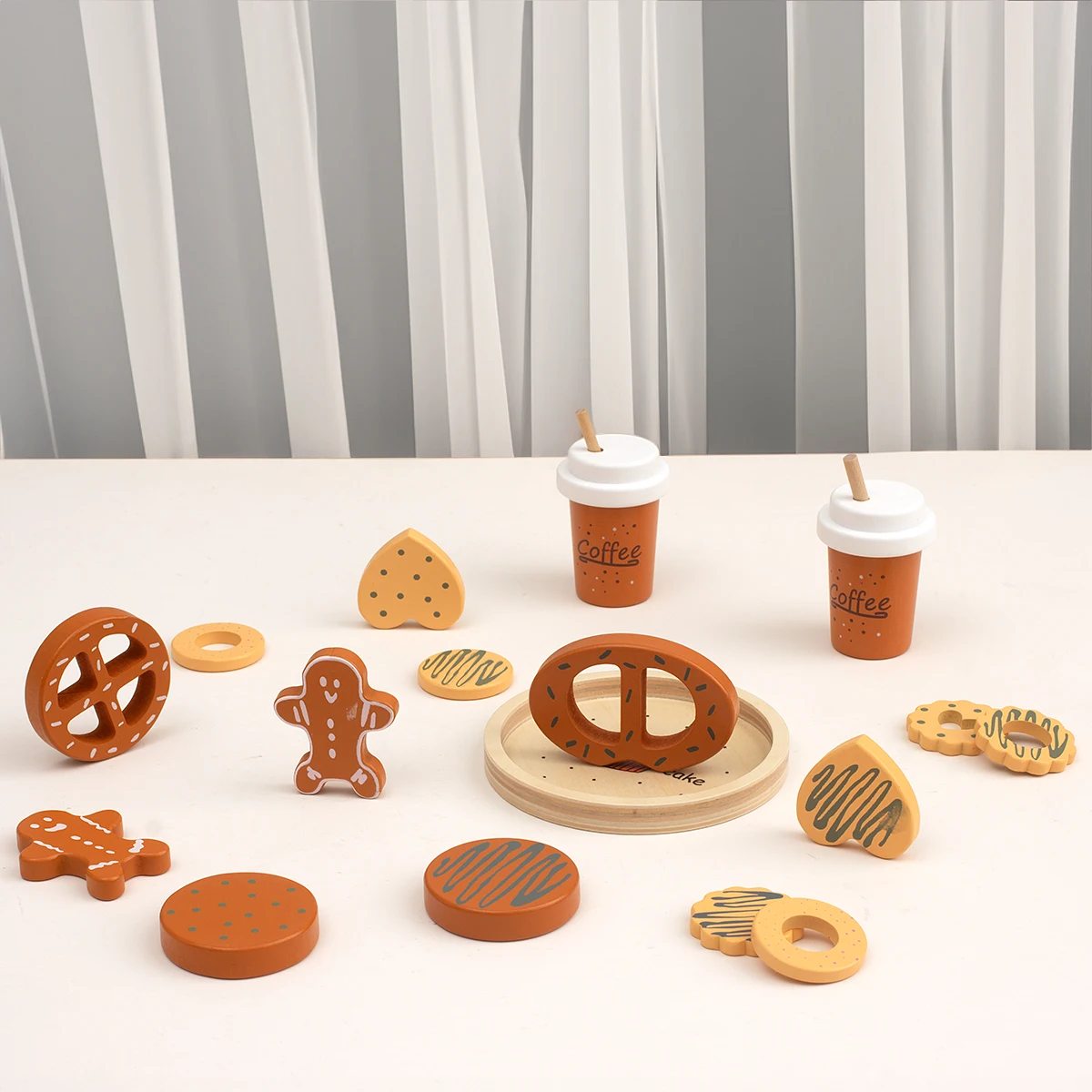 Juego de galletas de madera para niños, accesorios de cocina, juguetes de comida, juego de simulación, regalo para hornear, juguetes de aprendizaje para niños pequeños