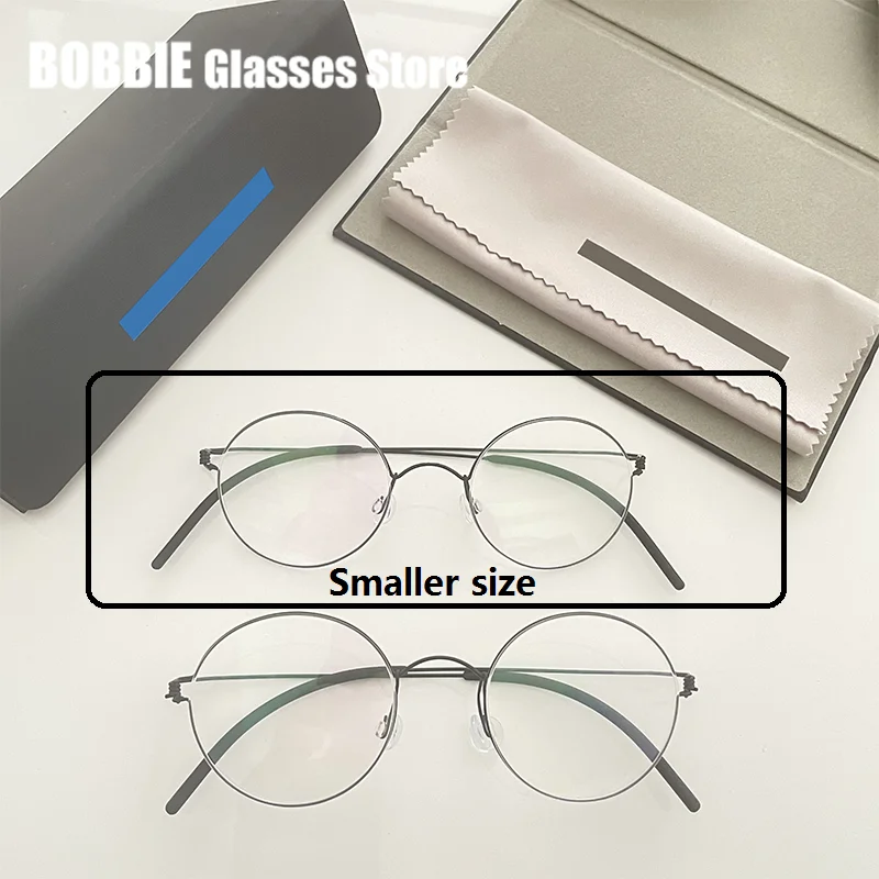 Small Round Glasses Frame Screwless Ultra Light Air Titanium Eyeglasses Men Eyewear Optical Lens Crafted Denmark Design Morten