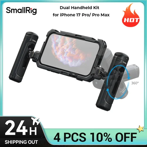 Imagen 1 del producto SmallRig 17 Pro / Pro Max Kit de mano dual móvil para iPhone 17 Pro / Pro Max para manija lateral de control inalámbrico de conteo estable