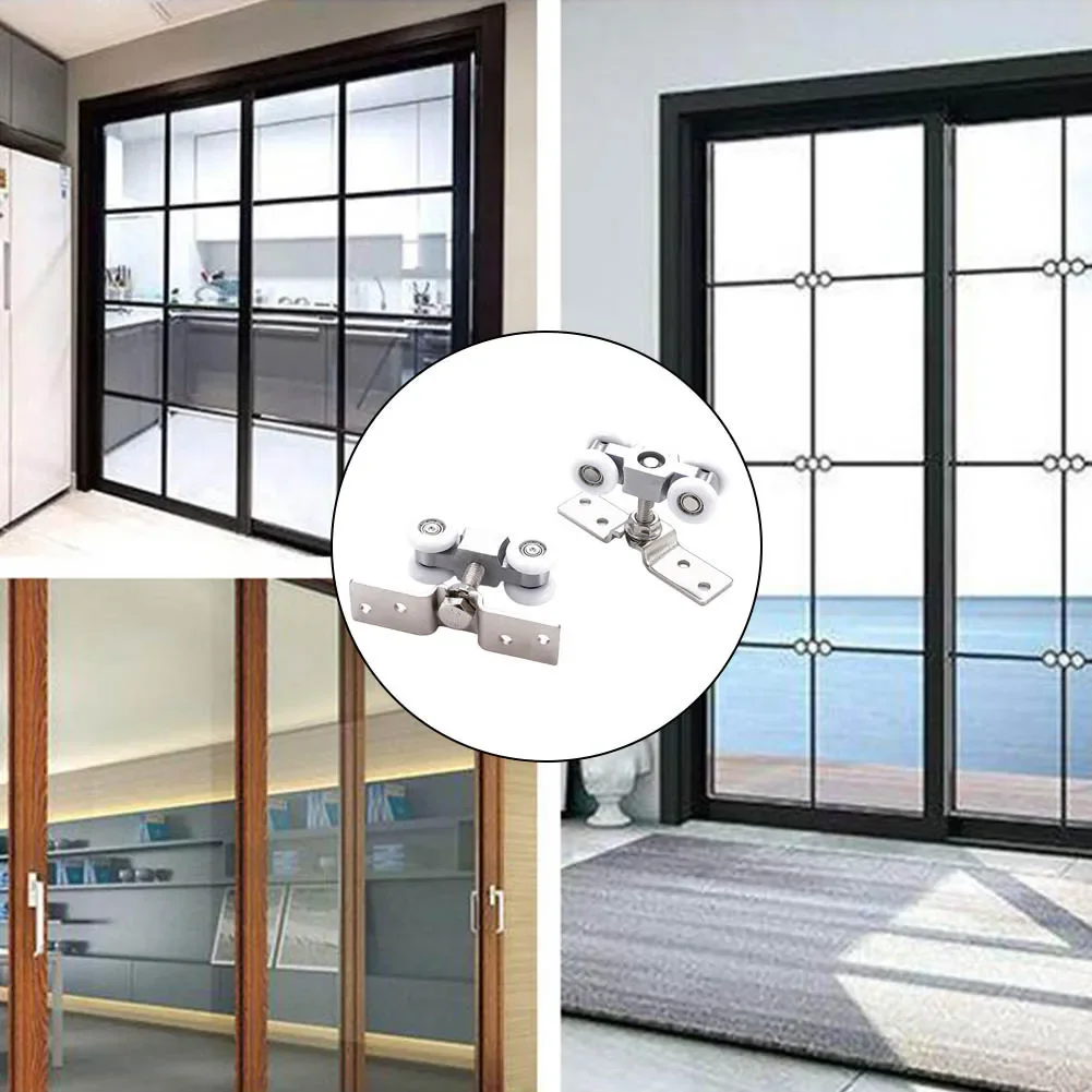 1 Pair Door Track  Rail Hanging Rail Glass Door Guide Mute Push And Pull For Various Applications Including Residential