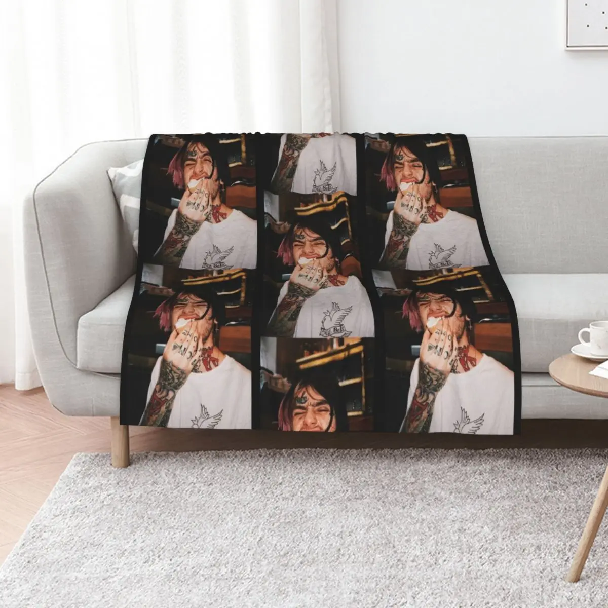 Lil Peep Throw Blanket Flannel Hairy christmas gifts Vintage Travel wednesday Blankets