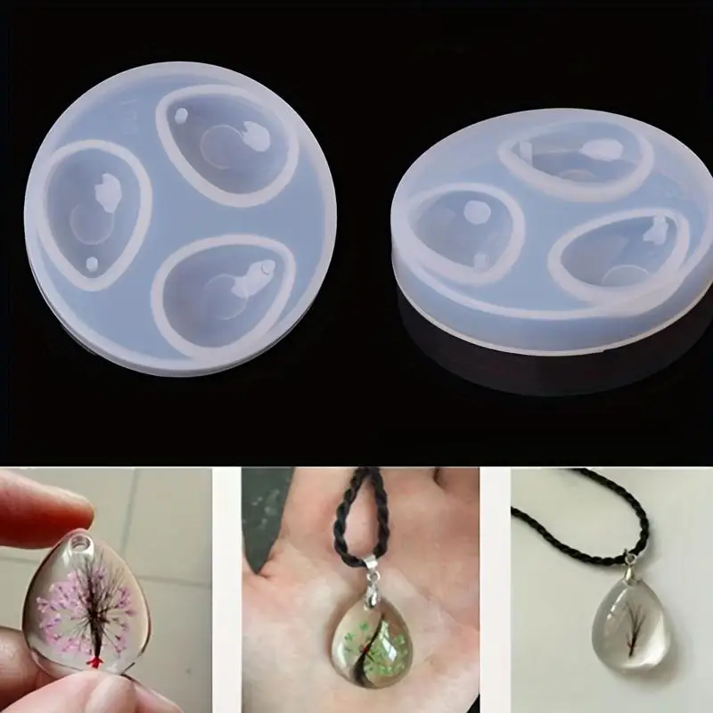 1/2Pcs Crystal Dropper Necklace Pendant Earring Mold Silicone Resin Adhesive DIY Handmade Jewelry Making Kit view 3