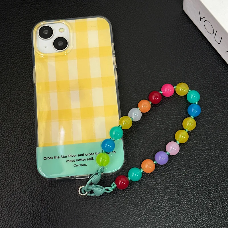 سوار حبة محلية الصنع للهاتف المحمول ، الراقية ، سلسلة يدوية الصنع ، حمل ، مكافحة الخسارة ، المعصم ، حالة الهاتف ، شنقا