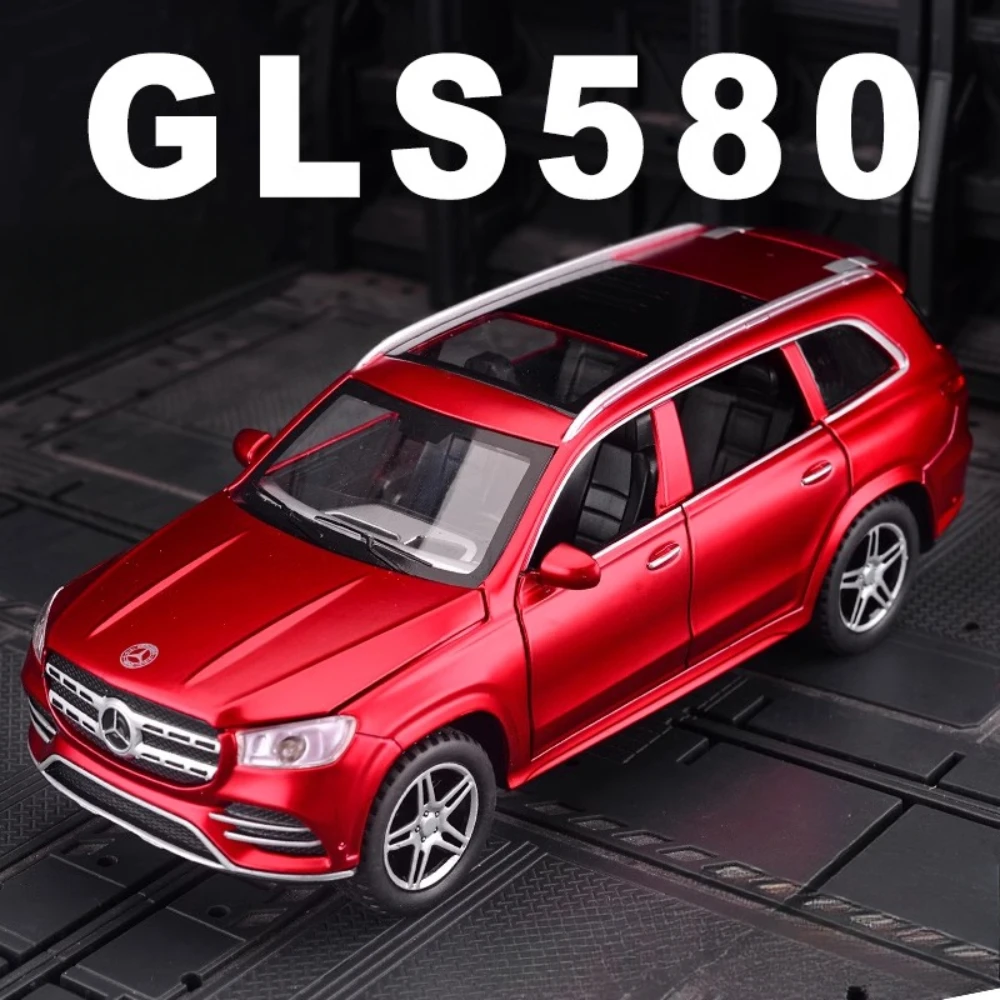 

1:32 BENZ GLS 580 SUV Модель автомобиля Игрушки Моделирование корпуса из сплава Шесть дверей Открываемый автомобиль Звук и свет Коллекция подарков для ребенка