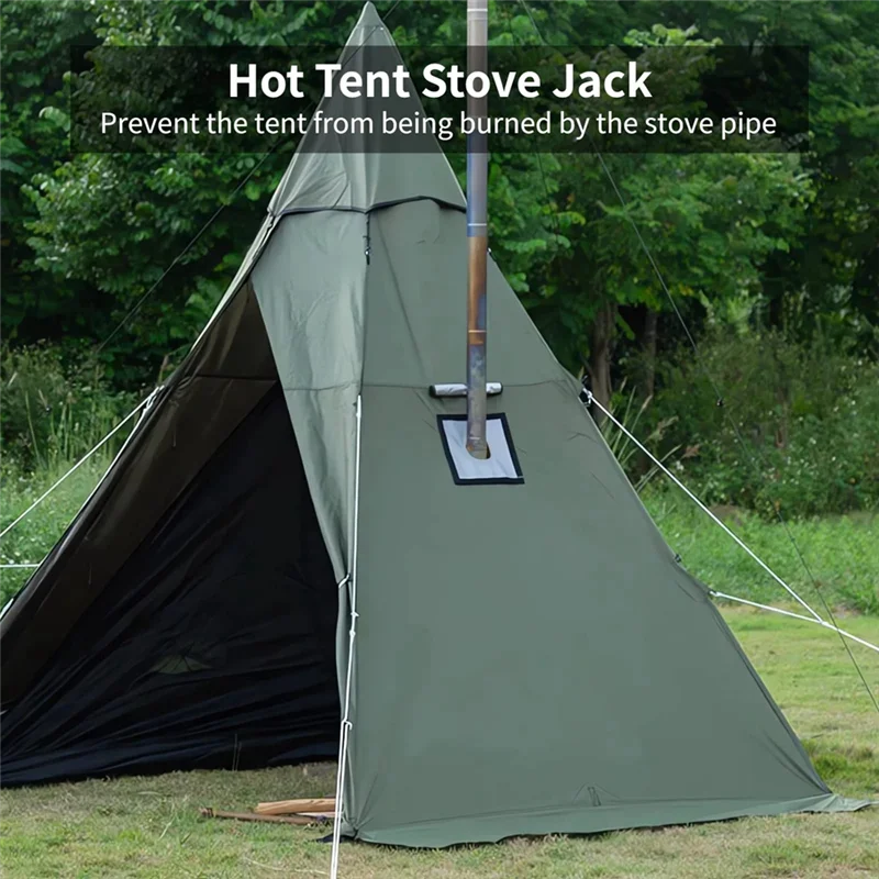 A48F-Tent Stove Jack Hot Tent Stove Jack 9.1 X 7.9Inch For Tent With 3.7Inch Round Hole
