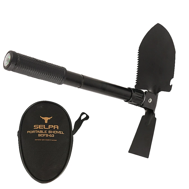 Складная лопата из нержавеющей стали — многофункциональный инструмент для кемпинга и садоводства с прочной ручкой, без магниевого стержня/кратина