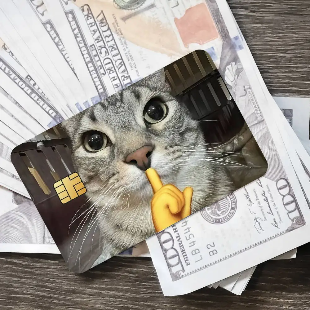 Lustiger Katzen-Aufkleber für Kreditkarten, Debitkarten, wasserdichter Aufkleber, Schutzfolie für Bank- und Buskarten – Detail 7