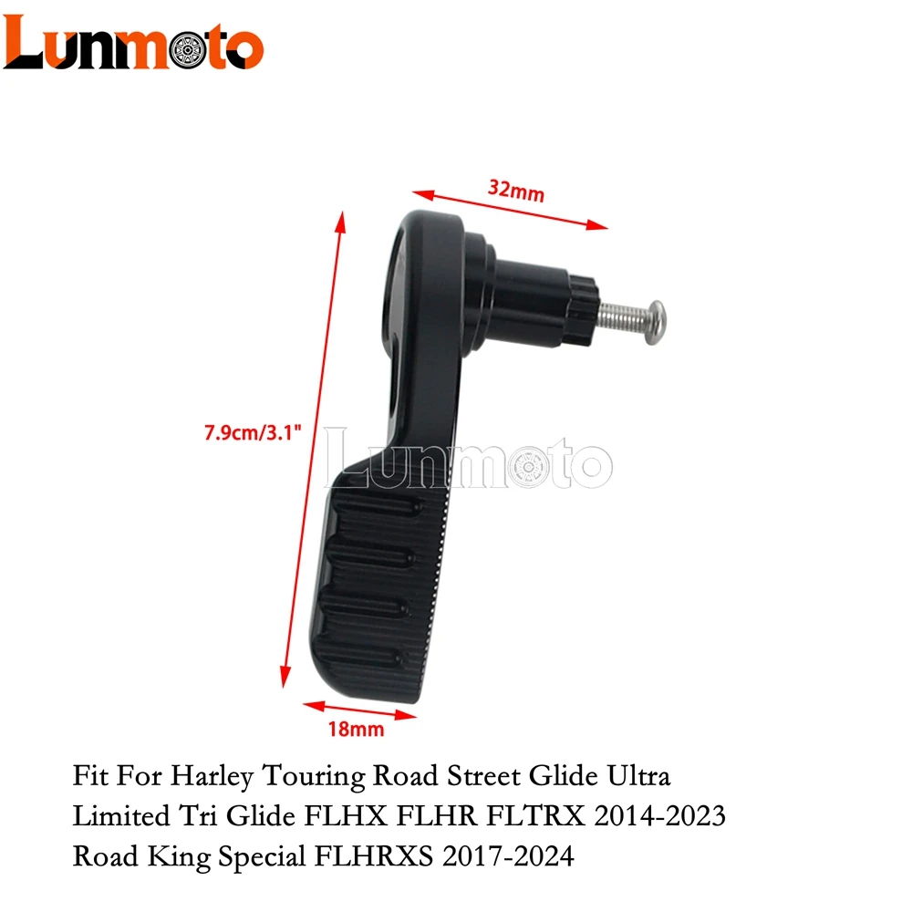 Motorcycle CNC T6061 Carbon Saddlebag Latch Lever For Harley Touring Street Glide Road Glide Road King FLHX FLHR FLTRX 2014-2024