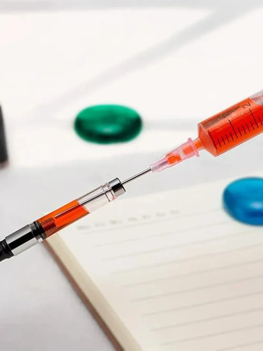 5 Pack 5ML/CC Premium Ink Filling Syringe with Blunt Needle Tip for Fountain Pen