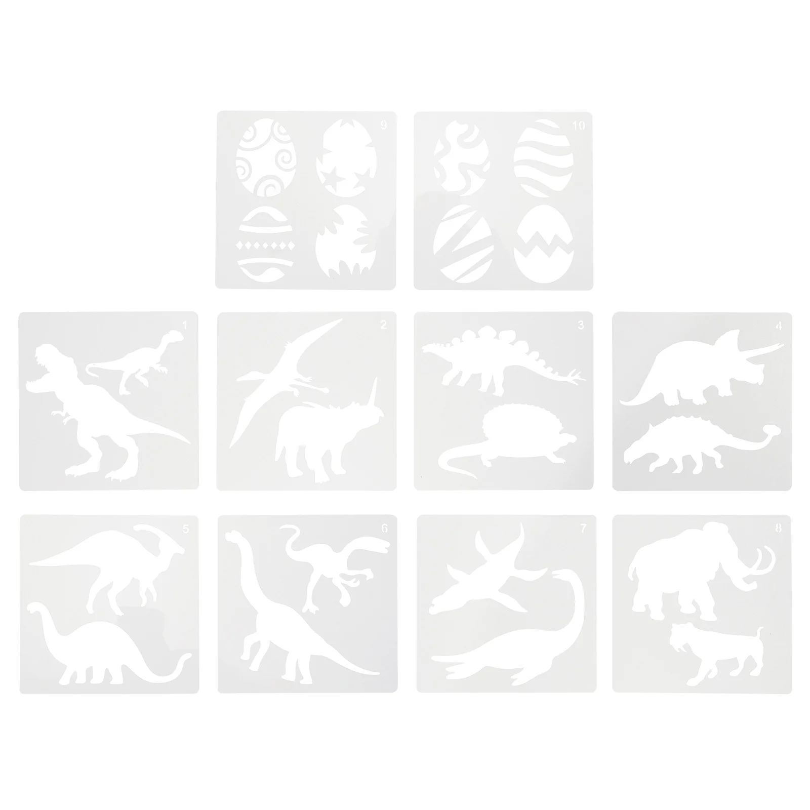 10 قطعة قالب رسم الديناصور استنسل فني قابل لإعادة الاستخدام لتقوم بها بنفسك قماش الحائط ديكور الأرضيات الحرف رسم أنشطة الفصول الدراسية