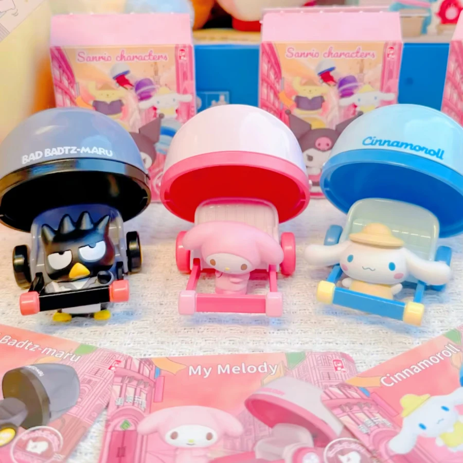 

Sanrio Characters Rickshaw Figures Blind Box Cinnamoroll Hello Kitty Kouromi Pompompurin Melody Collection Birthday Gifts