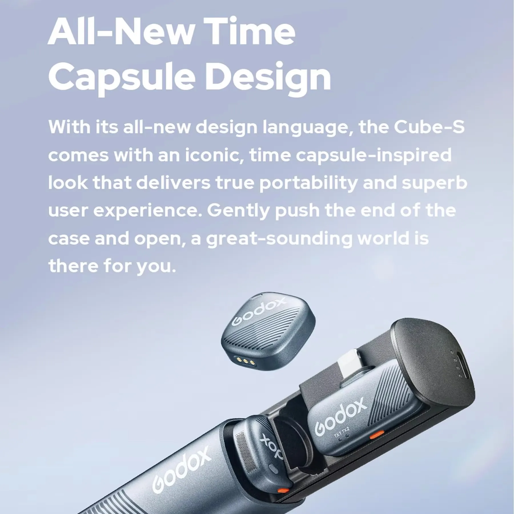 Godox Cube S ميكروفون لاسلكي ذو طية صدر السترة 2.4 جيجا هرتز PK LARK M2 300 متر نقل لكاميرا iPhone للتصوير الفوتوغرافي مدونة فيديو