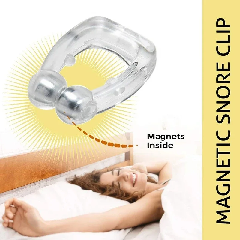 Magnetyczne urządzenie przeciw chrapaniu przestaje chrapać, zacisk na nos łatwo oddychać poprawić pomoc w zasypianiu urządzenie nocne z bezdechem w przypadku 1/2/4PCS