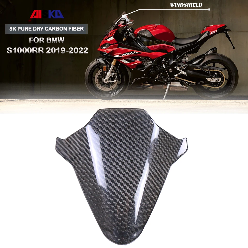 

3K Pure Dry Carbon Fiber Motorcycle Front Windshield Rectifier Board Wind Deflecto For BMW S1000RR 2019 2020 2021 2022