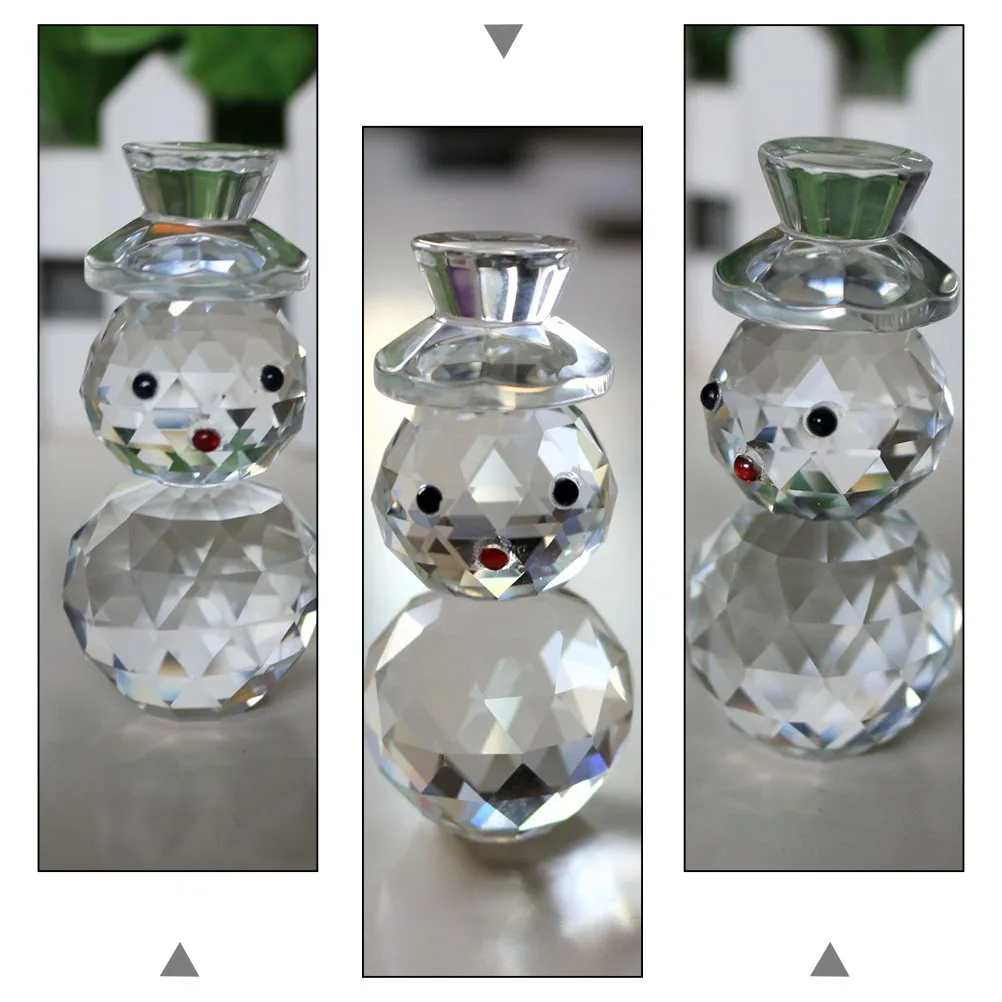 

1Pcs Crystal Snowman Christmas Decoration Small Realistic Desktop Ornament Party Home Office Decoration Crystal Ornament
