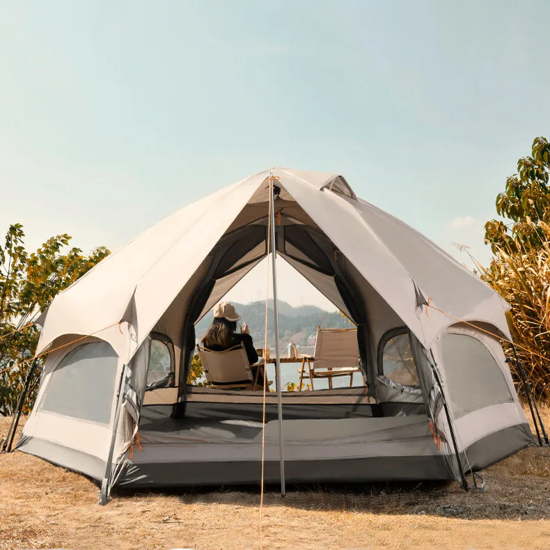 

Outdoor Camping Fully Automatic Camp Sun And Rain Protection Tent Family Party Tent For 5-8 People