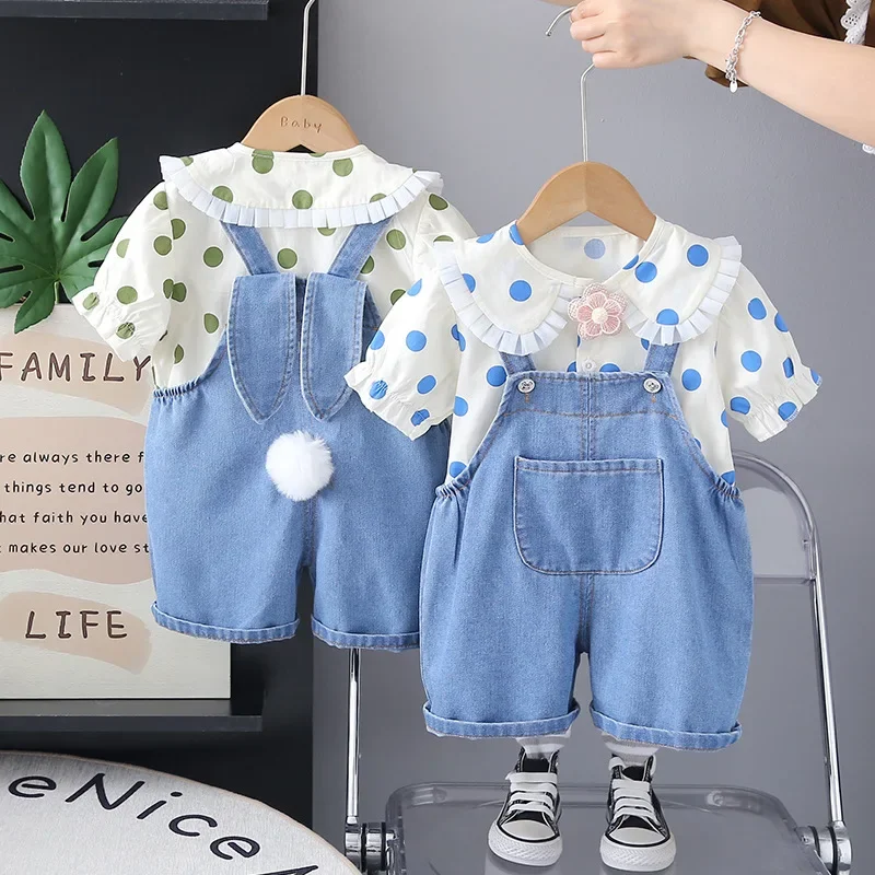 

New Summer Fashion Baby Girls Clothes Suit Children Shirt Shorts 2Pcs/Sets Kids Clothing Toddler Casual Costume Infant Outfits
