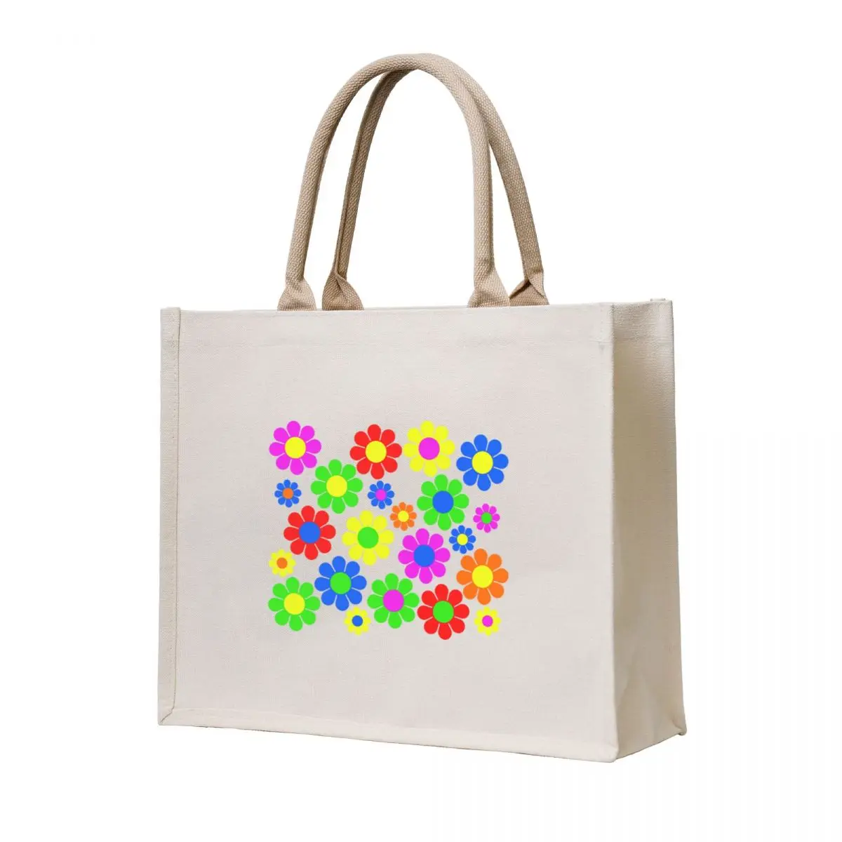 

Hippy Flower Daisy Spring Pattern Tote Bag Fabric bag Big bag large tote tote