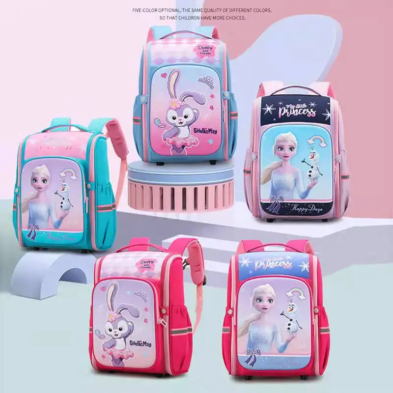 

Disney Frozen Marvel School Bags For Girl Boys Kindergarten Primary Student Shoulder Orthopedic Backpack Elsa Spider Man Mochila