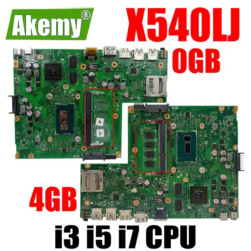 Go! X540LJ Laptop Motherboard I3 I5 I7 4th 5th Gen CPU 0GB 4GB RAM For Asus X540LJ X540L F540L X540 Notebook Mainboard