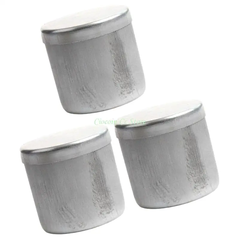 

X90F 3шт круглые алюминиевые коробки для отбора проб почвы с крышками для хранения банок для лаборатории