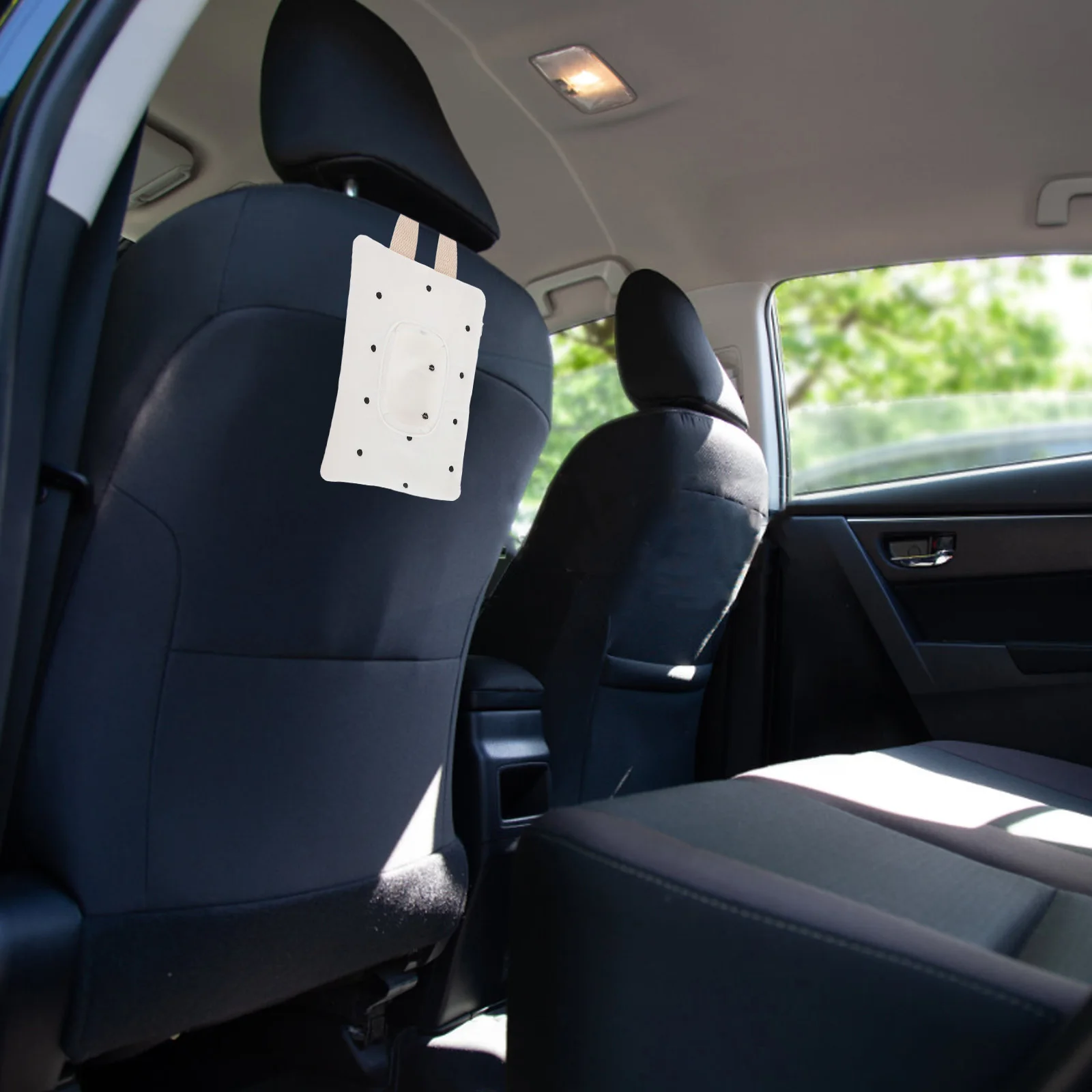 

Polka Dot Portable Car Tissue Box Holder Convenient Pullout Napkin Dispenser Auto Dashboard Seat Travel Organizer Bag