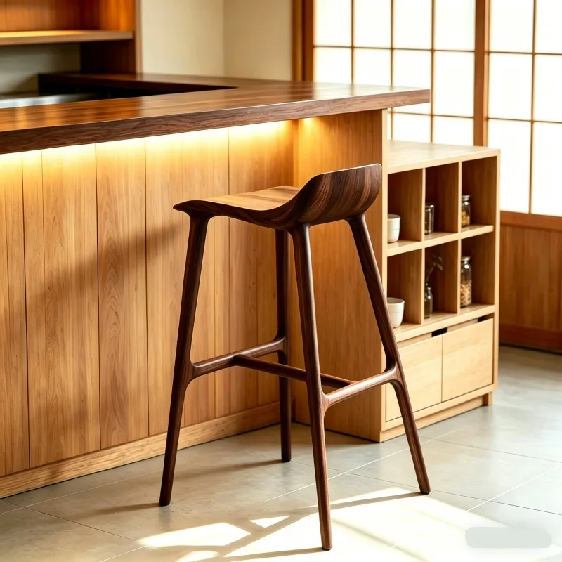 Tabourets de bar en bois peu encombrants, chaises de salle à manger uniques et minimalistes pour cuisine, mobilier universel Taburete Alto Salon
