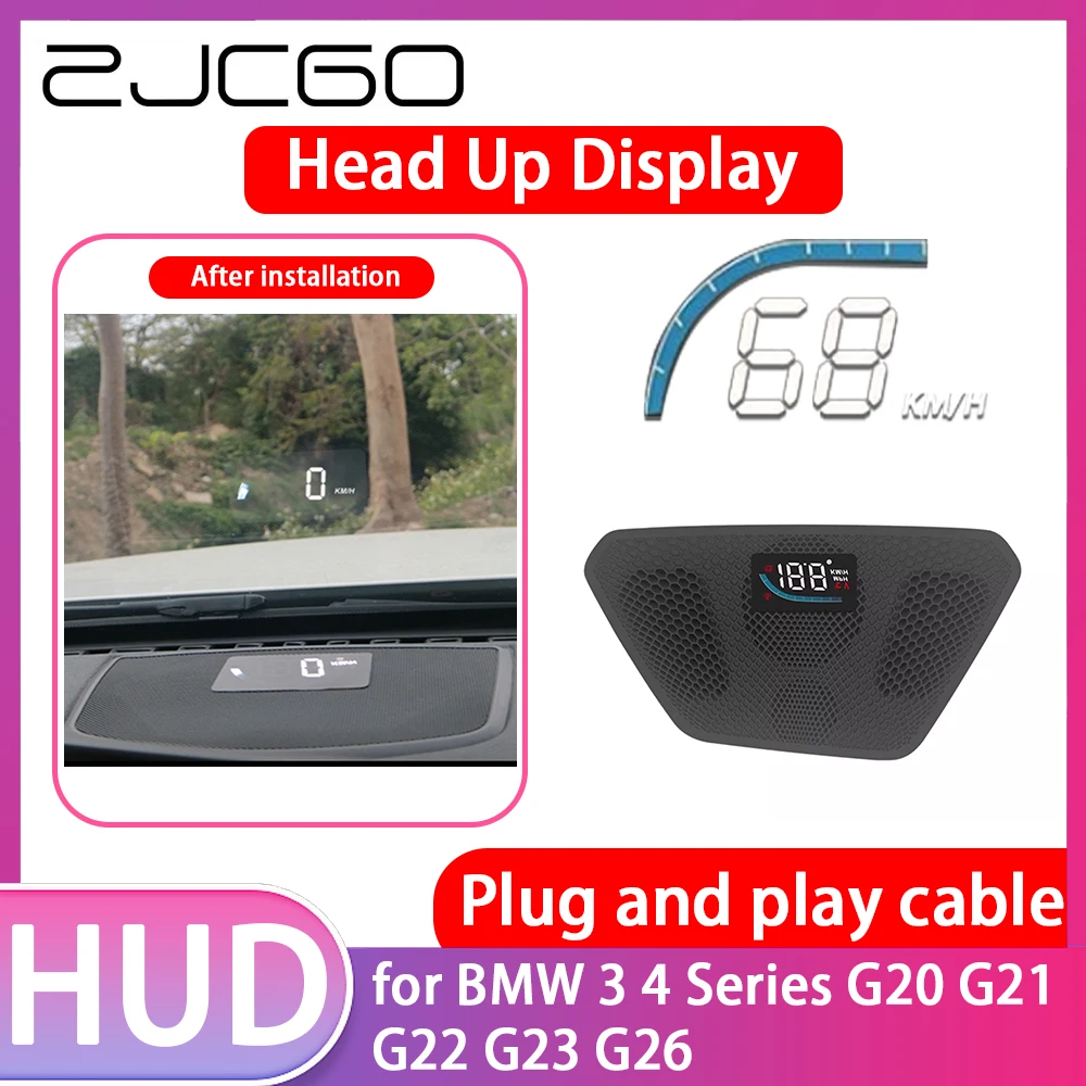 ZJCGO Car Special Hidden HUD Head Up Display Speedometer Speed Projector Alarm for BMW 3 4 Series G20 G21 G22 G23 G26