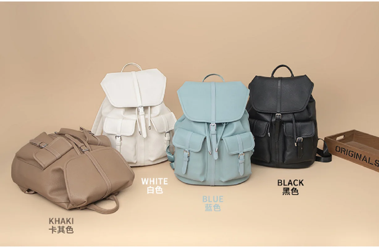 

2026 Luxury Korean Fashion Large Capacity Travel Backpacks Women's Leather Shoulder Bags Totes Preppy Style School Bag Backpack
