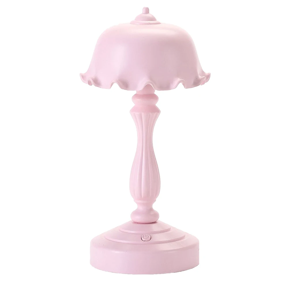 

Lotus Leaf Night Lamp Retro Style Desk Bedroom Plastic Student Table Ornaments Warm Romantic Ambiance Stable Base Compact Size