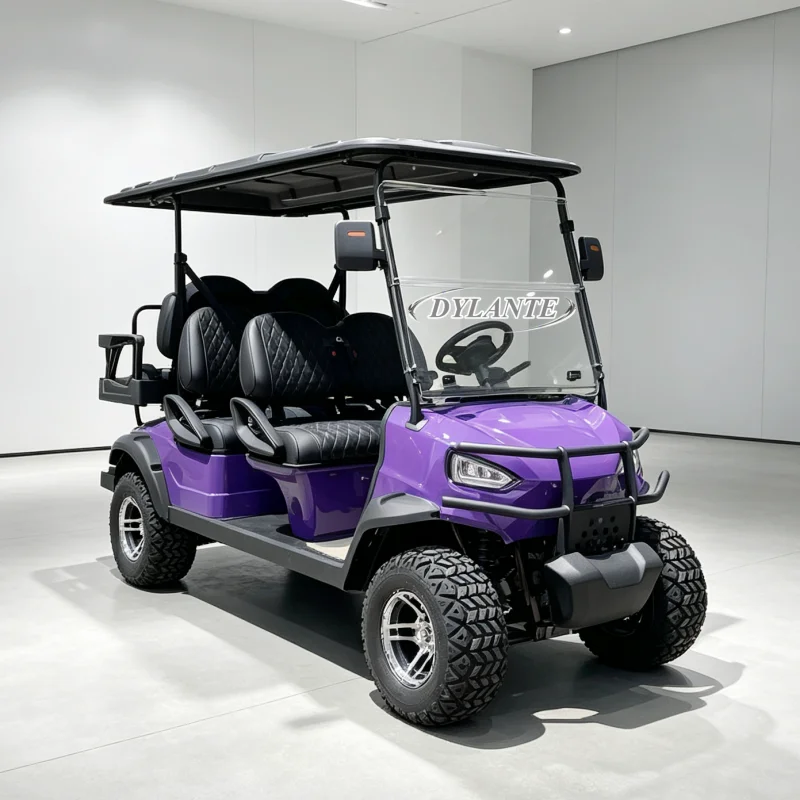 72V Golf Cart Factory Direct 4 6 Seat Electric Golf Buggy Lifted Chassis All Terrain Golf Cart With Protective Front Bumper