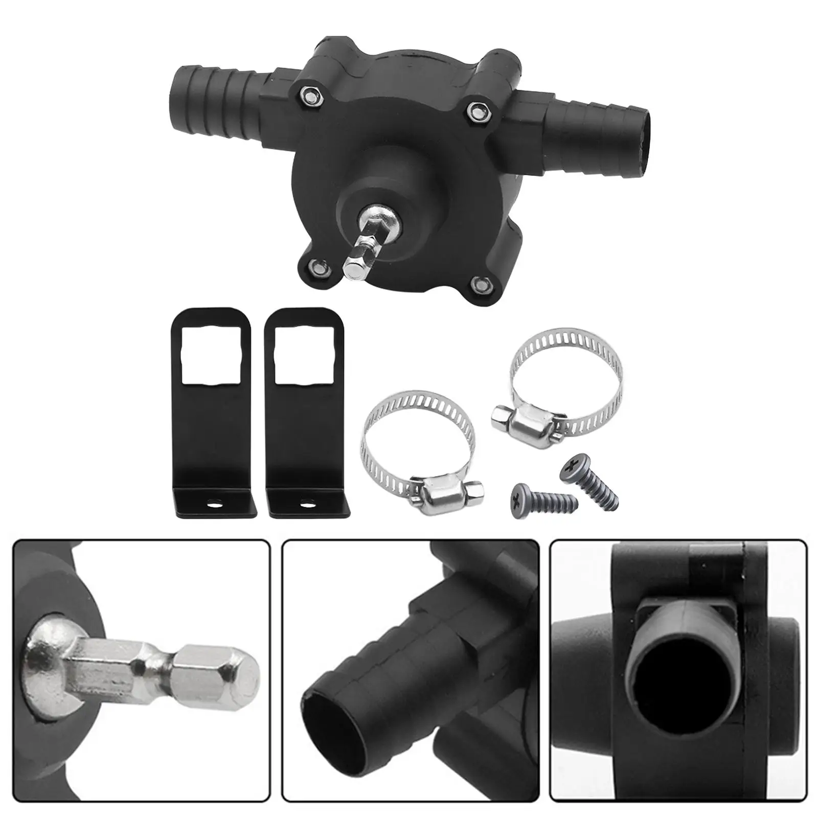 Hand Drill Drive Pump Quick Pumping 3/4'' Outlet Portable Garden Outdoor Tool