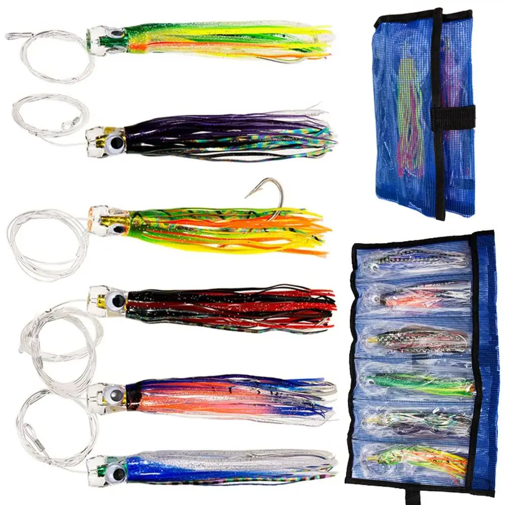 6PC/Bag Offshore Trolling Swordfish Lures 6 inch Boat Fishing Saltwater Lures for Mahi Marlin Wahoo Billfish Big Game Fishing