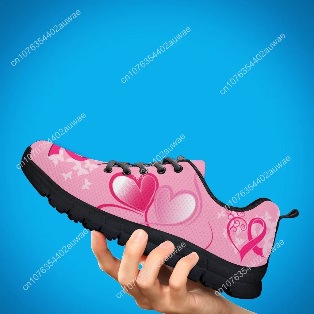 Women's Tennis Shoes Breast Cancer Awareness Pink Ribbon Design Dirty Resistant Running Sneakers Zapatos Hombre Gift