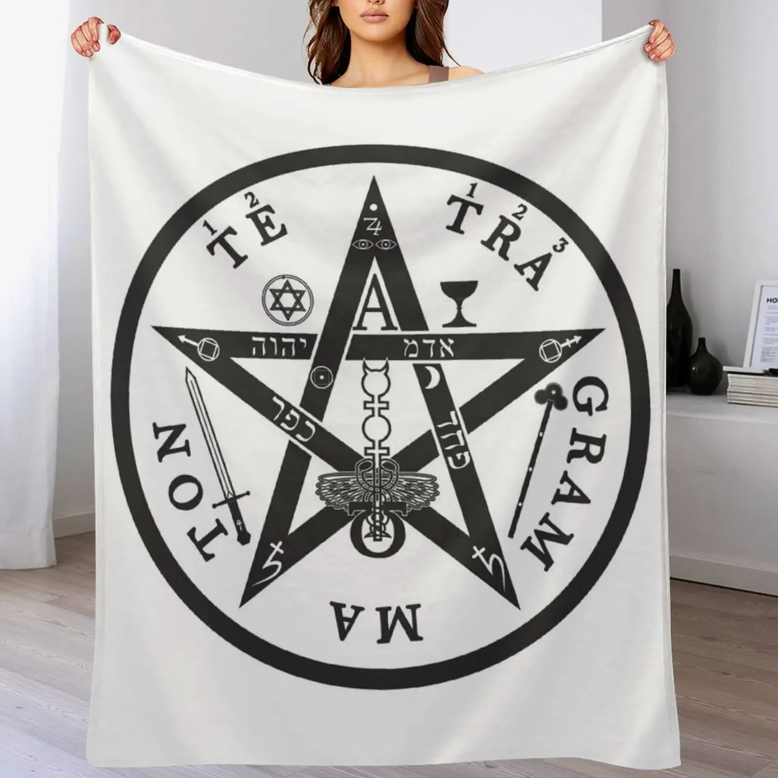 Tetragrammaton Throw Blanket Warm Accent Blanket for Living Room Decoration